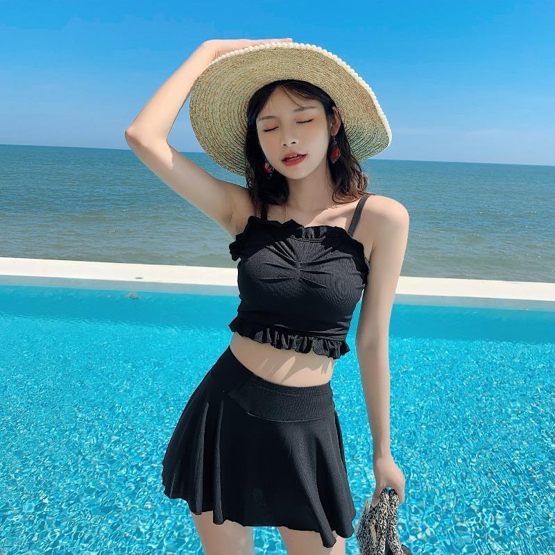  New Swimsuit Feminine Thin Swimsuit Korean Fairy Fan Ins Style Swimsuit
