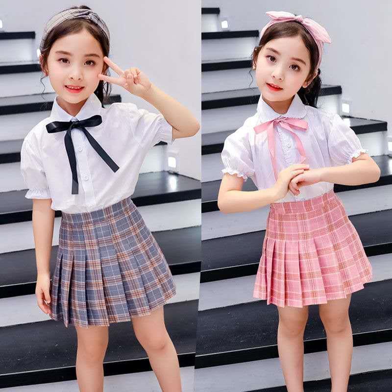Children's clothing girls pleated skirt skirt Korean version of children's autumn and winter new middle and big children's skirt thick woolen skirt