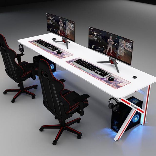 电竞桌台式电脑桌双人情侣电竞桌椅套装酒店网吧定制超大游戏桌子