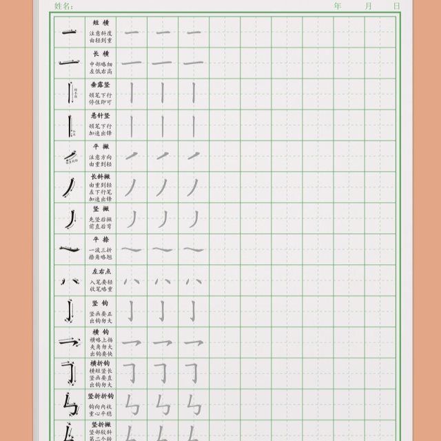 田字格硬笔书法纸练习专用笔画笔顺练字帖偏旁部首专