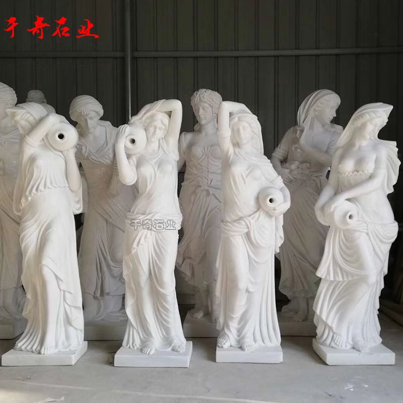 西方人物雕塑大理石汉白玉石雕美女雕像广场园林喷泉摆件欧式人像