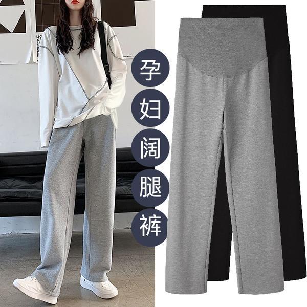 孕婦褲子秋冬季加厚加絨外穿時尚春秋薄款直筒褲闊腿褲孕婦裝春裝