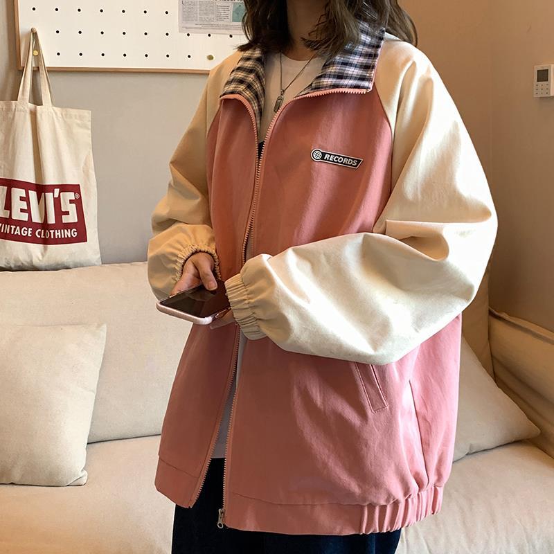 Baseball jacket female trendy ins spring and autumn student casual jacket 2021 new Korean version loose bf wind top
