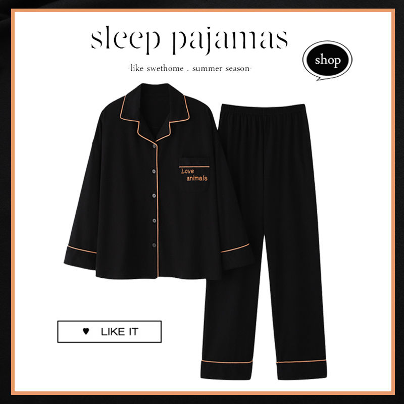 Nanjiren 2020 new couple pure cotton pajamas women's spring, autumn and winter long-sleeved men's cotton home service suit