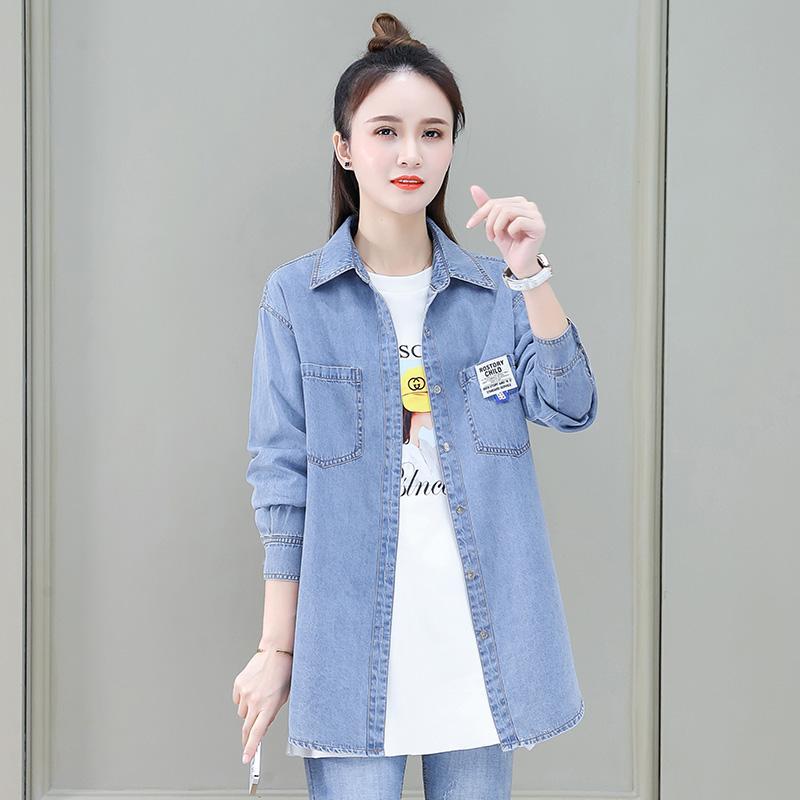 Early autumn women's denim shirts  new fashion and foreign temperament all-match spring and autumn outerwear coats trendy