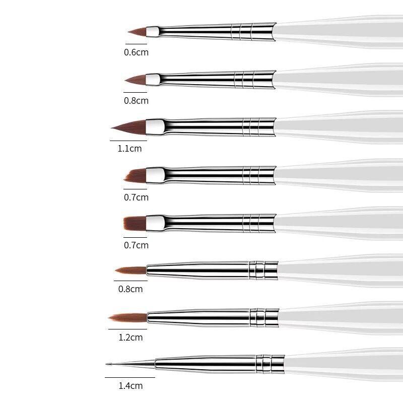 美甲工具笔刷套装光疗点钻笔全套8支装彩绘笔 美甲画花雕花豹纹笔