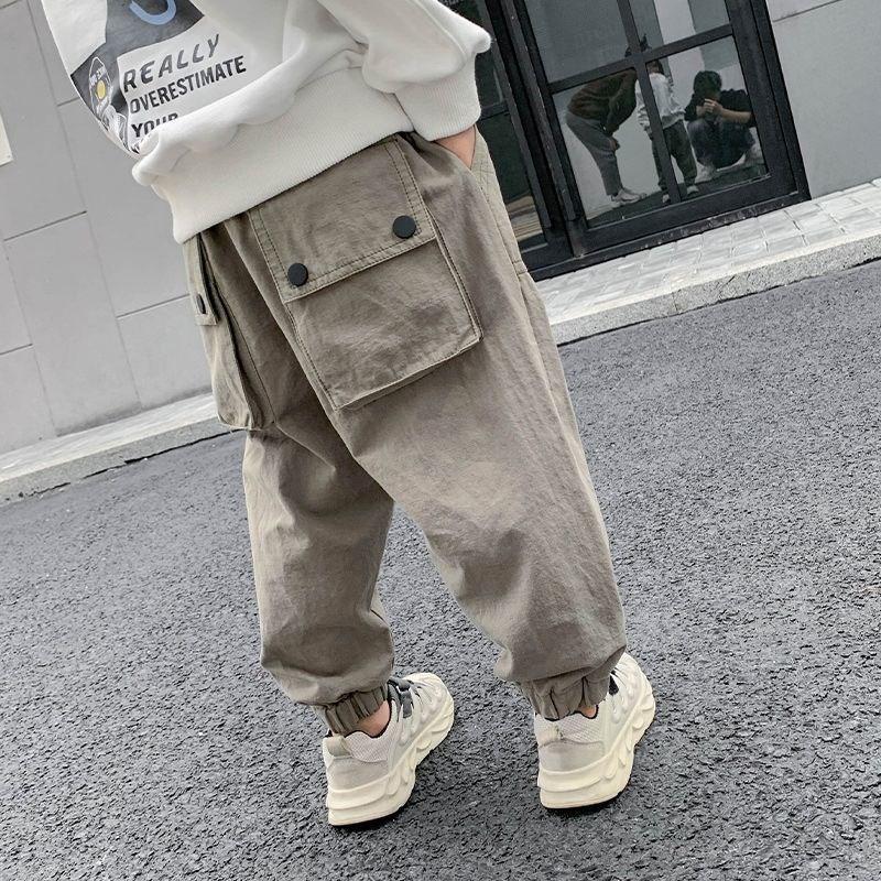 Children's wear boys' pants spring and autumn wear  new children's fashion casual overalls trendy Korean version of middle and large children's pants