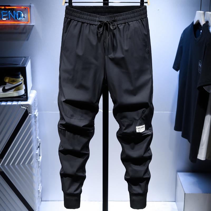 夏季薄款超薄冰丝休闲裤男士运动裤百搭宽松束脚速干长裤子男丝滑
