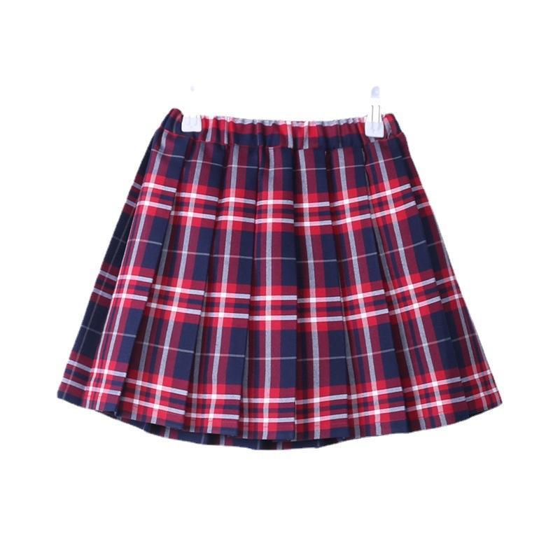 Student school uniform skirt girls pleated skirt girl red plaid skirt children's school uniform skirt England British style