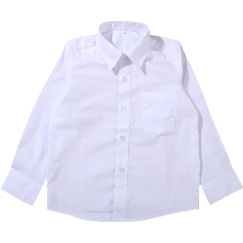 Boys shirt white primary and middle school students school uniform pure cotton cotton pointed collar spring and autumn clothing college children's long-sleeved shirt