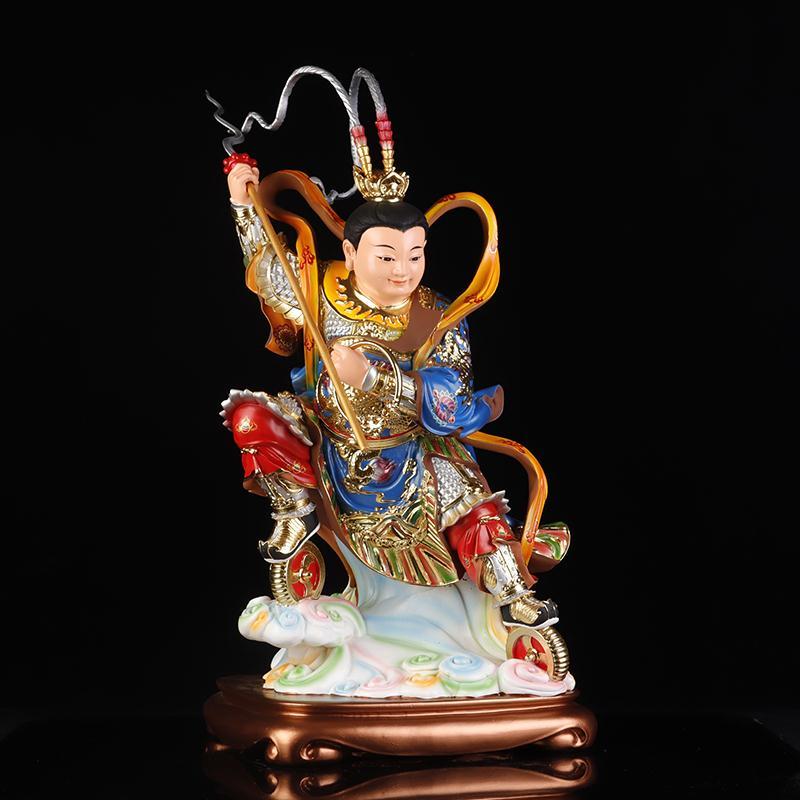 哪吒三太子神像家用佛堂供奉保平安道教护法中坛元帅哪吒像摆件 虎窝拼