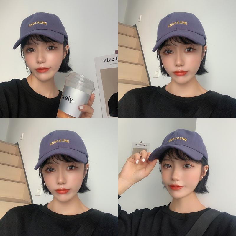 Ins Korean version of the hat female simple letter embroidery peaked cap tide brand street travel sunshade sunscreen baseball cap male