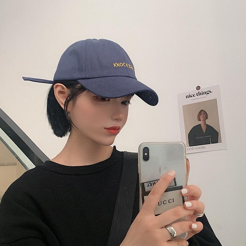 Ins Korean version of the hat female simple letter embroidery peaked cap tide brand street travel sunshade sunscreen baseball cap male