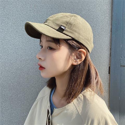 Niche style Japanese retro short eaves soft top peaked hat men and women Korean street hip-hop baseball cap all-match trendy