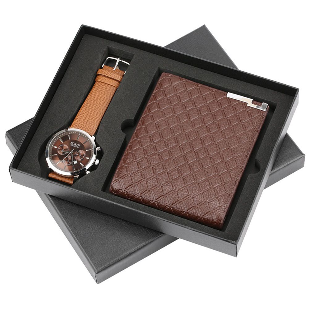 quartz wrist watch wallet men gift set for dad boy friend