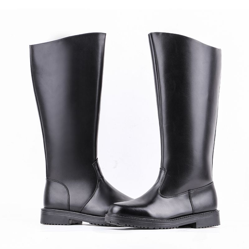 Long boots for men and women autumn and winter plus cotton riding boots honor guard parade boots leather high leather boots equestrian boots knight boots
