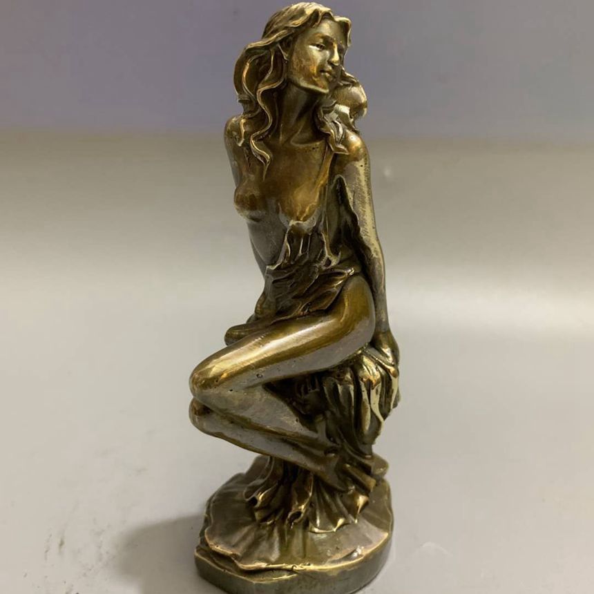 純銅美女銅像性感人體裸女神工藝品擺件家居辦公室裝飾品雕塑擺設