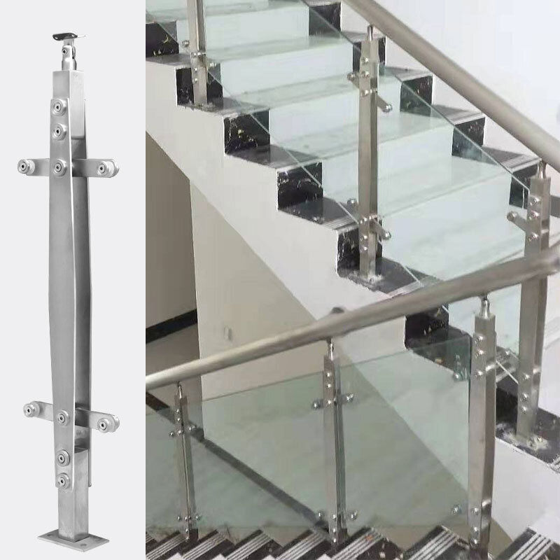 钢化玻璃立柱别墅阳台护栏室内栏杆配件工程不锈钢楼梯扶手
