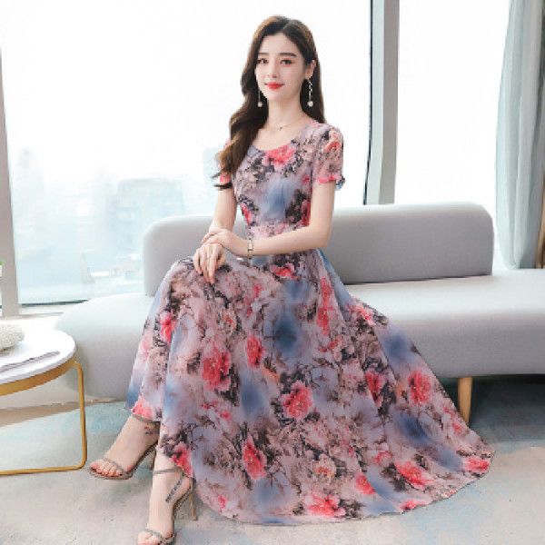 连衣裙2021年新款夏大码中年妈妈装夏季连衣长裙子典雅贵夫人