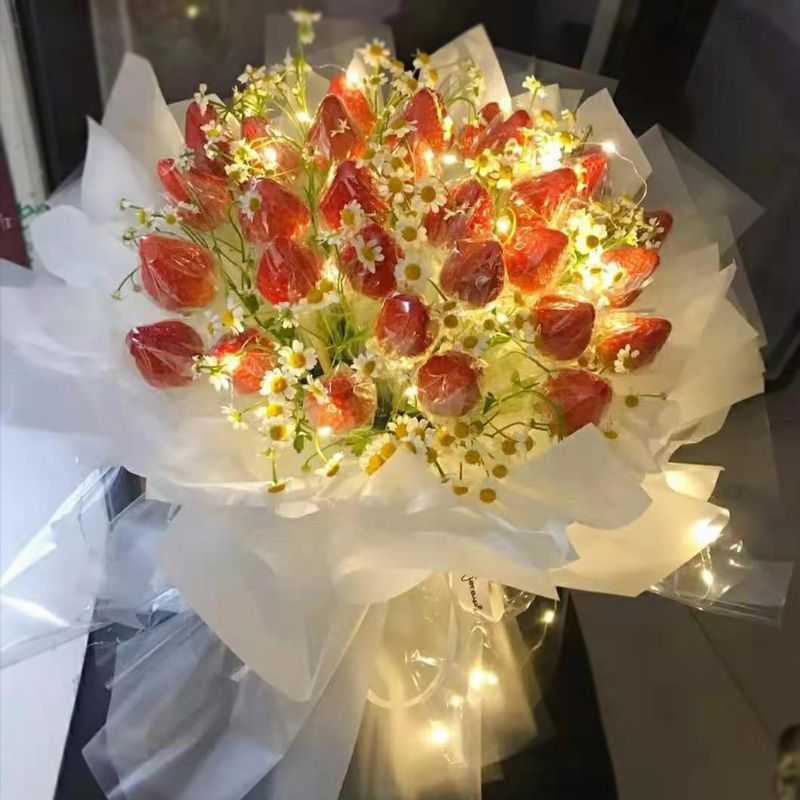 车厘子草莓花束鲜花速递同城北京上海创意水果生日礼物全国送花店