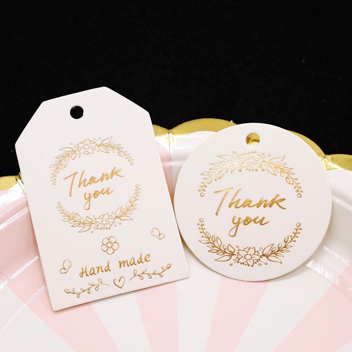 golden thank you tag, gift tags, wedding thank you tags,than