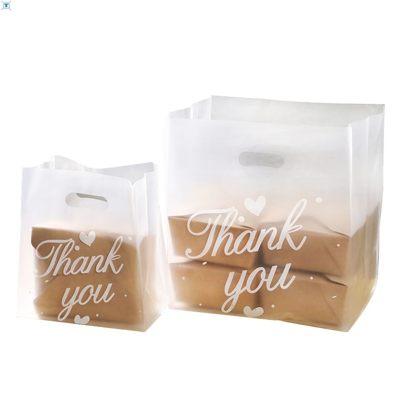 50pcs thank you plastic bags natal gift packaging bag with