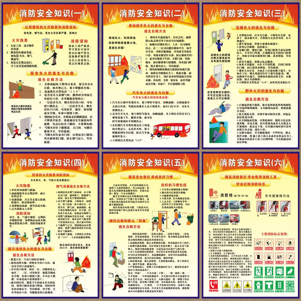 消防安全标语挂图海报生产月四个能力宣传画标语