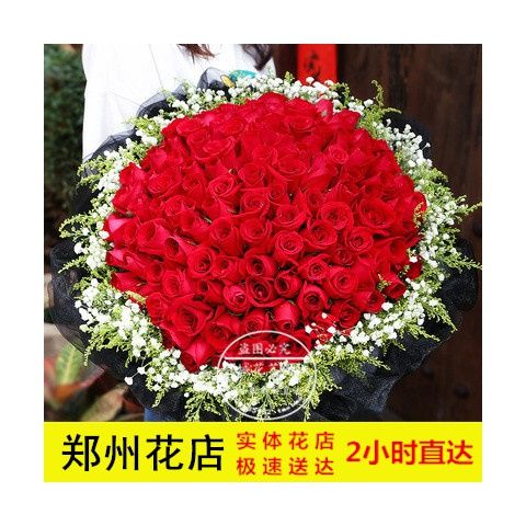 河南省郑州市二七管城金水区鲜花速递同城送花红玫瑰花束生日礼盒