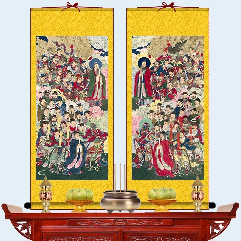 众神朝元图挂画道教诸神画像道场法事卷轴供奉神像水陆画【2月28日发