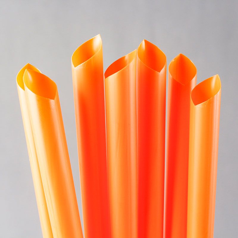 橙色吸管一次性单独包装珍珠奶茶吸管粗纸质独立橘黄桔红塑料吸管