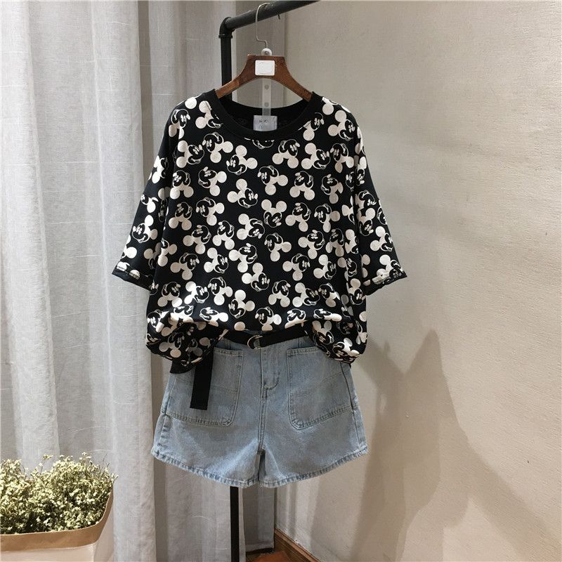 2023 summer new fat mm plus fat extra large size women's loose and thin short-sleeved T-shirt women's top 200 catties 300