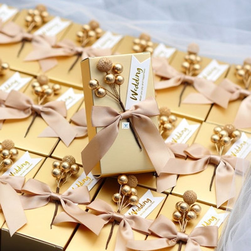10pcs new creative gold candy gift boxes kraft paper wedding