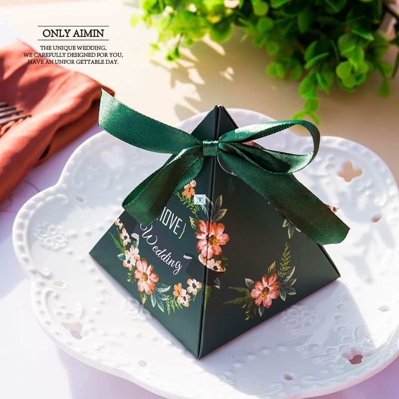 green series floral wedding candy boxes event party supplies