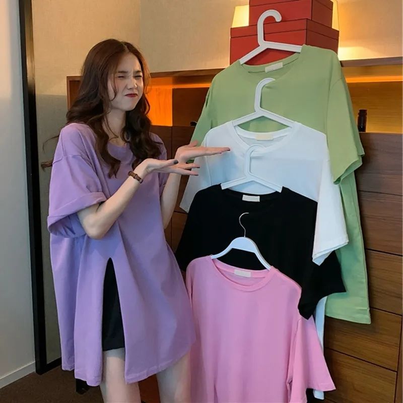 夏季韓版寬鬆胖mm大碼女裝遮肚顯瘦短袖T恤女上衣200斤300體恤衫