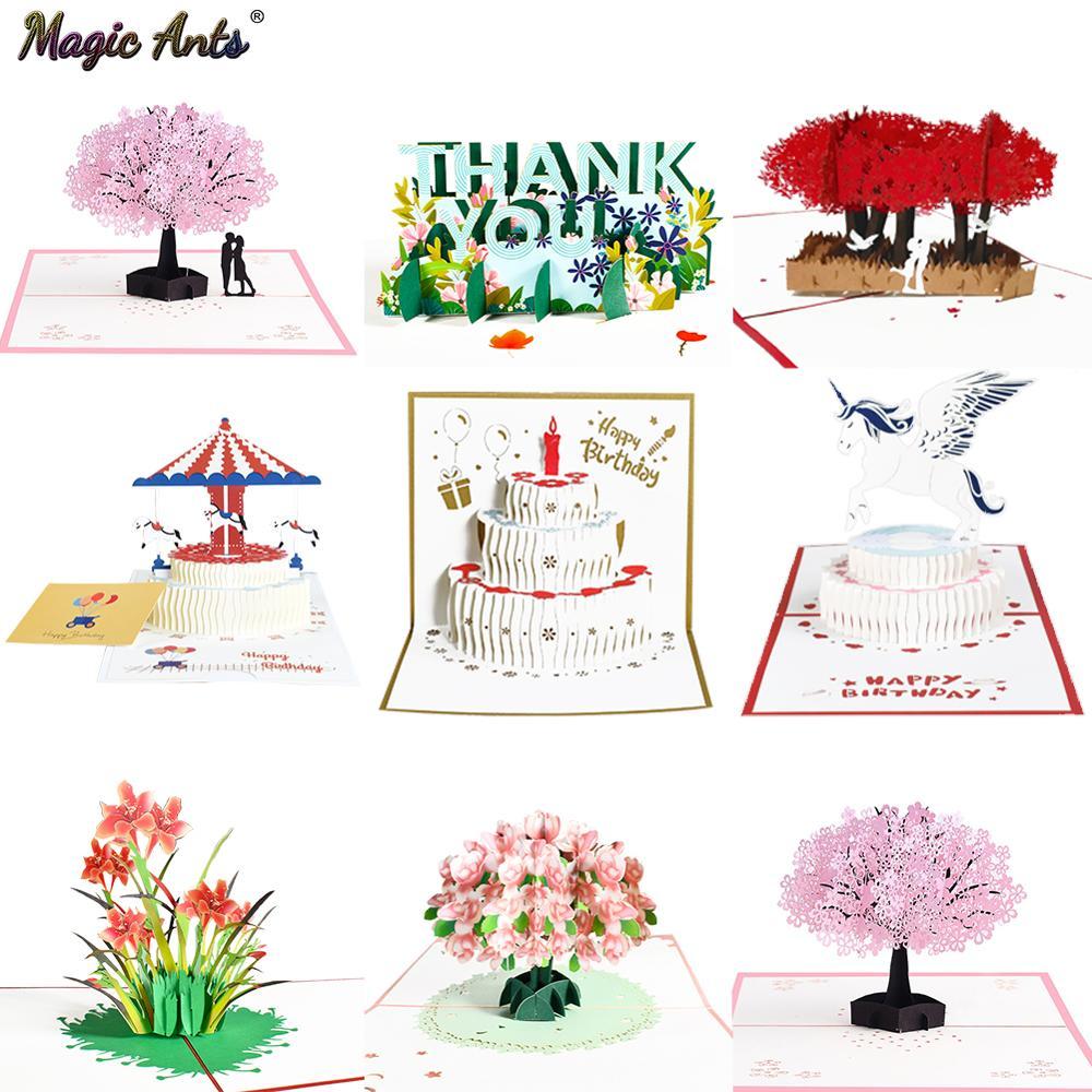 3d pop-up cards flowers birthday card anniversary gifts post