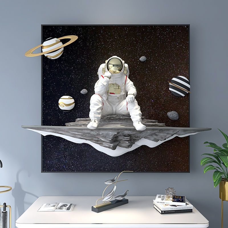 客厅装饰画创意宇航员沙发背景墙壁画现代轻奢卧室床头太空人挂画