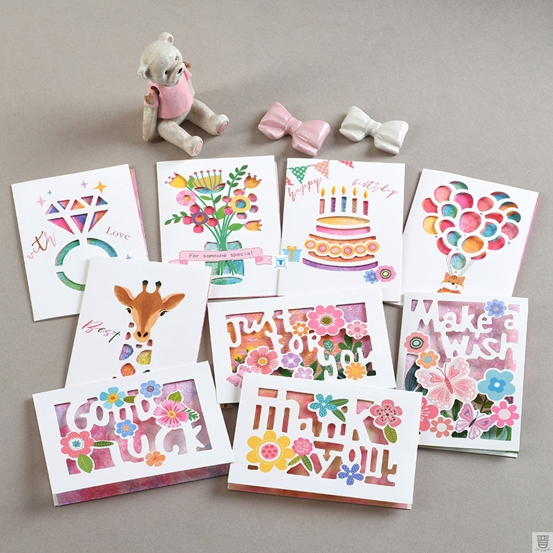 1set hollow greeting cards invitation card happy birthday bl