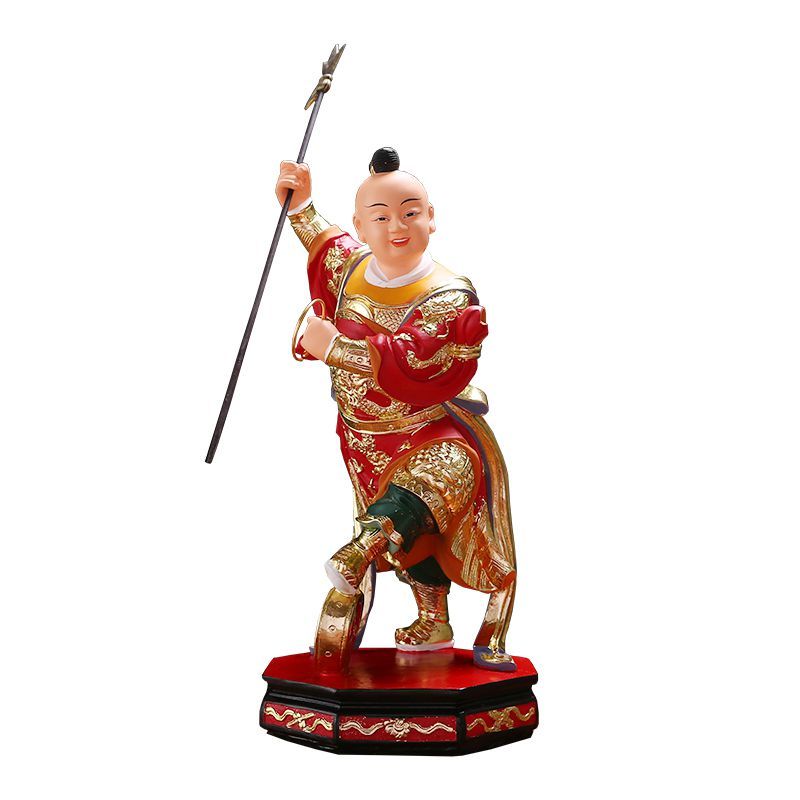 哪吒神像家用供奉三太子佛像中坛元帅风水镇宅保平安树脂客厅摆件