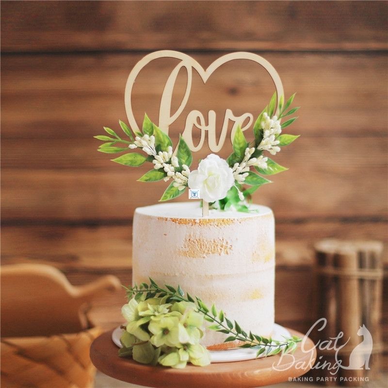 love flower happy birthday cake toppers white rose decoratio