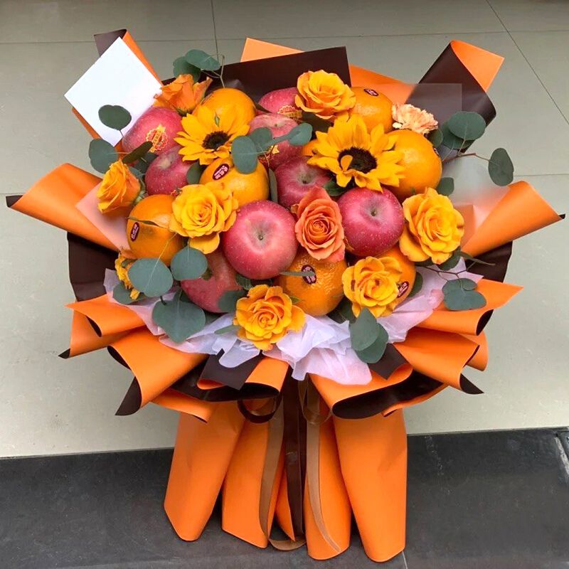 圣诞节草莓车厘子苹果花束成品鲜花速递济南同城女友闺蜜生日送花