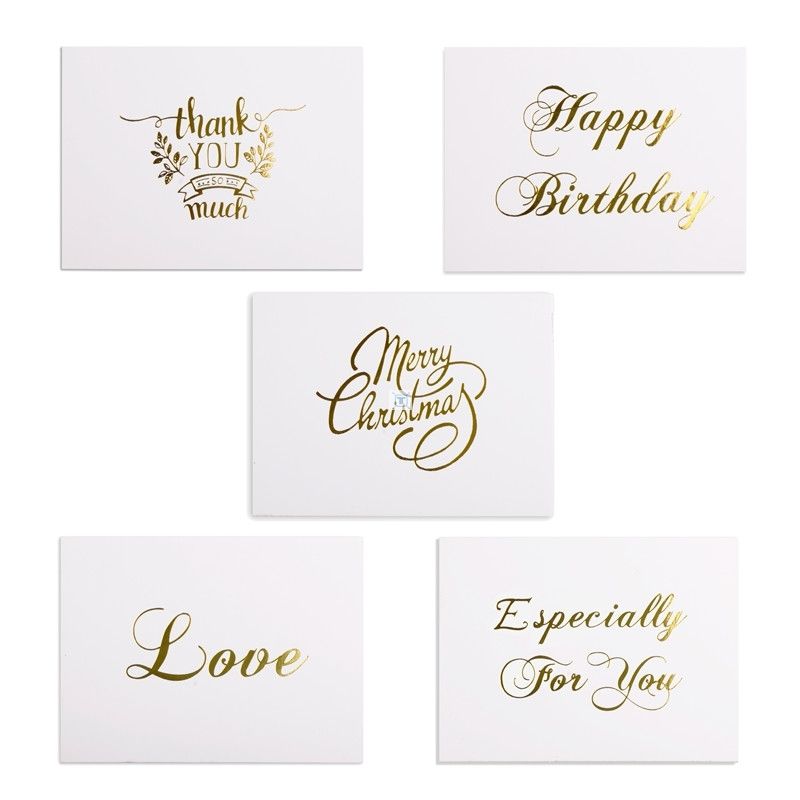 48pcs mini gold embossed thank you card valentine happy