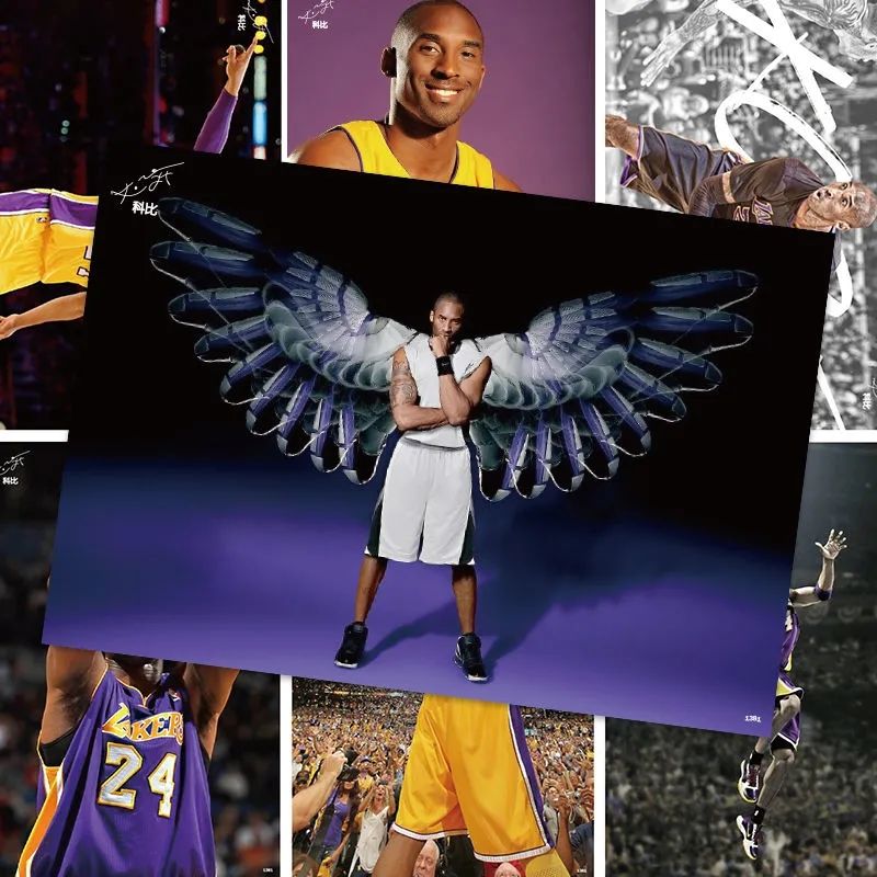 科比海报nba全明星篮球明星小飞侠球星高清写真房间壁纸书签贴纸