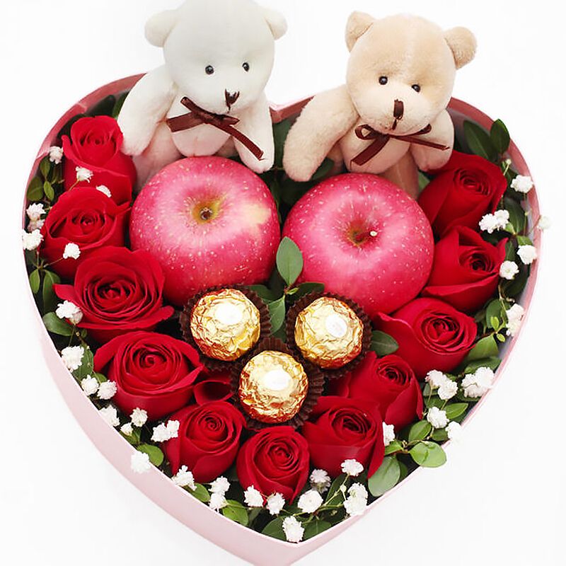 生日礼物情人节鲜花礼盒苹果花束玫瑰花平安果送女友同城速递全国