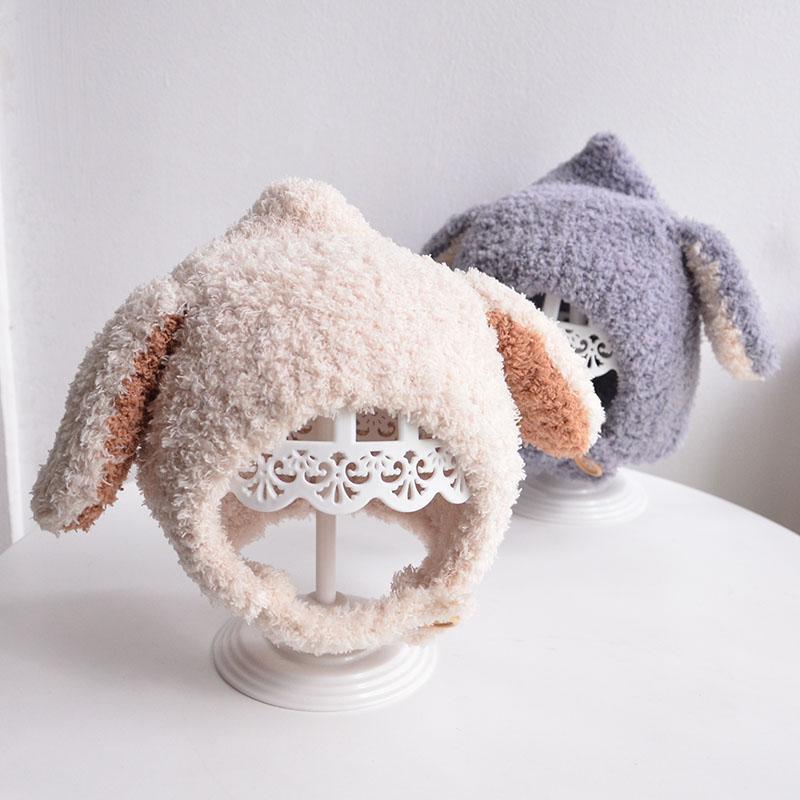 Korean cute rabbit ears baby children and boys ear protection cap cap in autumn and winter warm moisture knitting hat