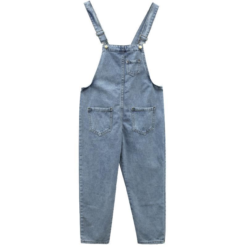 Younger denim Strapless female Korean loose student autumn Harem Pants show thin pants suspenders 2020 new style