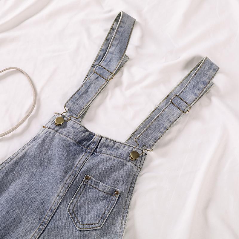 Younger denim Strapless female Korean loose student autumn Harem Pants show thin pants suspenders 2020 new style