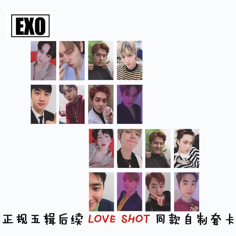 exo 正规5辑 后续专辑五辑后续 love shot 同款自制周边套卡小卡【2月
