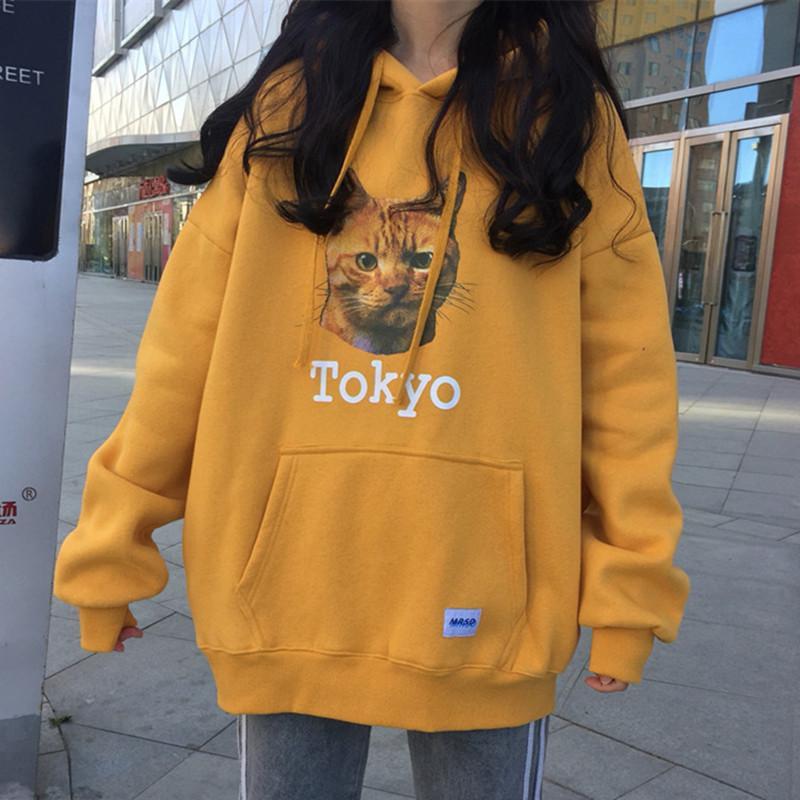 Loose and large women's dress, fat mm300kg hooded sweater, lazy wind Plush student's fall cec240 coat