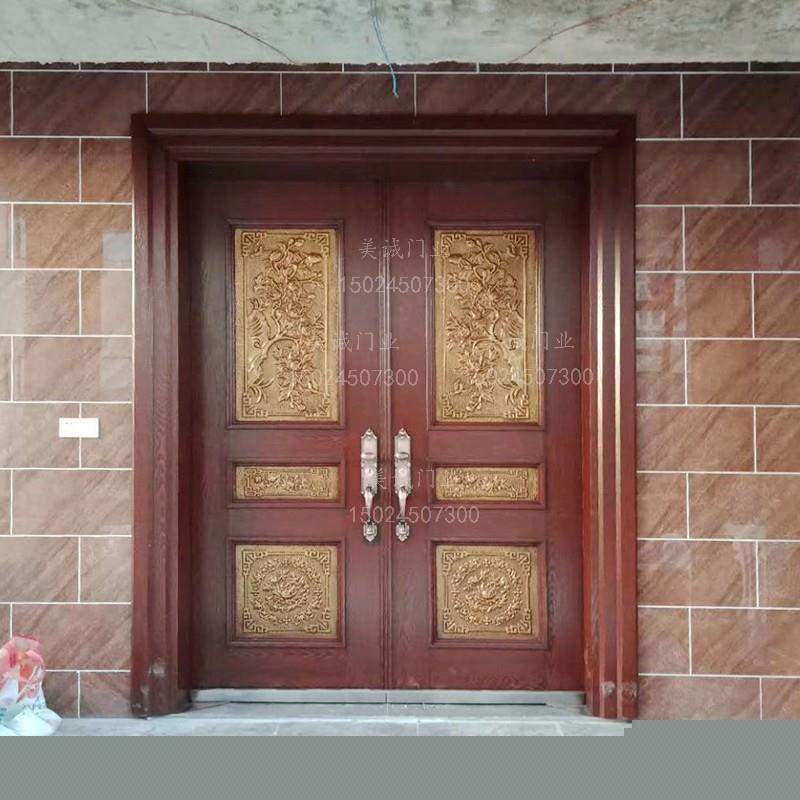 大防盗门对开门进户家用双开别墅农村大门定制铜门锌合金客厅四开