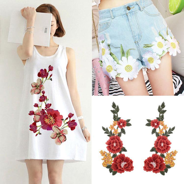 衣服装饰小花朵绣花布贴牡丹刺绣花补衣服的图案花贴布绣补丁贴花
